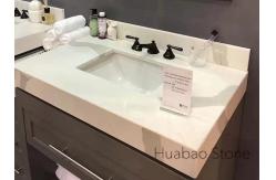 China Calacatta Artificial Quartz Stone Tiles Countertop Slab For Vanity Top Sink Basin supplier