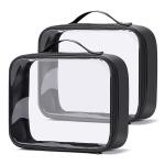 Clear Makeup Bag, 2Pcs Toiletry Bag Large Air Travel Cosmetic Bag Quart Size PVC Travel Toiletries Bag for Women Men for sale