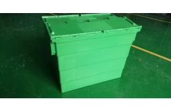 China Deeper 600*400*462 mm Plastic Attached Lid Containers With Customized Logo supplier