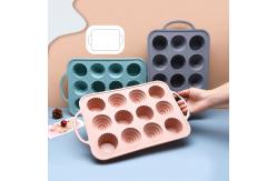 China Non Sticky 12 Cavity Silicone Mini Cupcake Molds supplier
