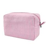 Toiletry Stripe Cosmetic Bag Durable Women Aesthetic Organizer Storage Pouch for sale