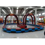 Outdoor Games Inflatable Race Track , Inflatable Air Tumble Track / Go Kart Track for sale