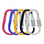 Aluminum Alloy Utility Traveling Bag Luggage Security Carabiner Lock Key Chains for sale