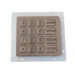 Compact Format Dynamic 16 Key Keypad / Vandal Proof Numeric Key Pad IP67