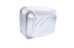 China Disposable Food Packaging Aluminum Foil Storage Containers Rectangle Foil Tray With Lids supplier
