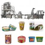 Automatic Bottle Filling Line Fudge Candy Weighing Straight Rotary Can Case Jar Filling Capping Machine for sale