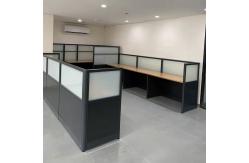 China Black Office Desk Workstation With Office Privacy Screen Partition supplier