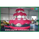 Red Promotional Custom Inflatable Products Giant Cake Party / Birthday Decoration for sale