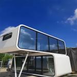 Prebuild Windproof Apple House with Sliding Glass Door Terrace Deck