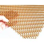 Crimped Wire Decorative Stainless Steel Woven Mesh Gold Color 5mm Wrap Pitch for sale