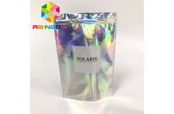 China Heat Seal Surface Plastic Pouches Packaging Hologram Effect Bags With Window supplier