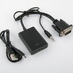Hdmi Adapter Junction  Cable Cubby Box Vga Turn Converter With Audio / Power Supply for sale