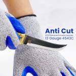 Abrasion Resistant Cut Resistant Safety Gloves Customized Crinkle Latex Coating Gloves