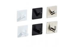 China Non-Punching Heavy Duty Stainless Steel Sticky Hangers Wall Hooks Adhesive Hooks supplier