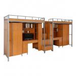 KD structure Double Layer Metal Bunk Bed Frame With Desk
