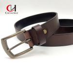 Standard Size Black And Brown Genuine  Leather Belt With Metal Buckle for sale