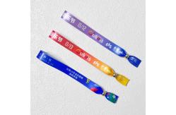 China Ribbon Concert Promotion Event Woven Cloth Wristbands with Various Designs supplier