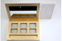 China Matte Gold Empty Eyeshadow Palette Metalized Paper Customized With Brush supplier