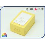 Faint Yellow Printing 1200gsm Hinged Lid Box Gold Hot Stamping for sale