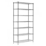 Free Standing 7 Tiers Chrome Adjustable Wire Shelving Units 18 Inch Deep Wire Shelving for sale