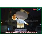 Advertising 10m Giant Oxford Cow Inflatable Cartoon White Color With Led Light for sale