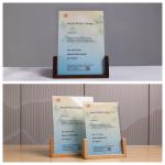 Rectangular A5 Acrylic Photo Frame with Wood Base Picture Frames for sale