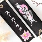 Personalized Keychain Double Sided Embroidery Label Anime Design Namel Tag Custom Embroidery Keychain Anime Embroidered KeyChain for sale