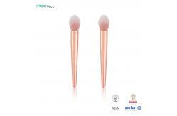 China Single Nylon Hair Angled Foundation Brush With Metal Body Handle supplier
