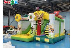 China Insect Print Themed Inflatable Bounce Trampoline House With Slide supplier