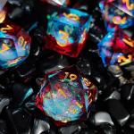 Flow Sand Multi Color Resin Dice Set DND Cruzu'S Call RPG#COC for sale