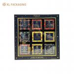 OEM Luxury Rose Gold Glitter Paper Clear PVC Window Cosmetic Carton Collection Gift Paper Box Set With Flocked Tray for sale