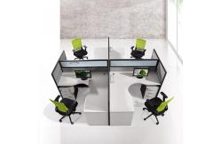 China ISO Modular Four Person Workstation Desk Glass Panel Black Wooden supplier
