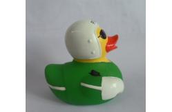 China 8cm Length Uniform Traffic Police Squeezing Rubber Ducks Green With White Helmet supplier