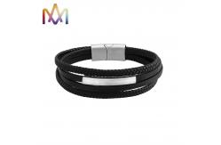China Hypoallergenic 65MM Engraved Mens Leather Bracelets supplier