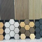 21mm Thickness Hexagon Wood Wall Panels Akustik Panel Holz Akupanel For Wall Ceiling for sale