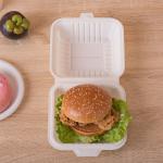 Eco-friendly compostable biodegradable wholesale, disposable corn starch burger box for sale