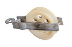 China 15-60 Kn Tower Erection Tools MC Nylon Sheave Single Conductor Pulleys supplier