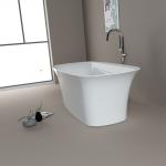5 Years Warranty Rectangular Acrylic Soaking Tub With Center Drain Placement