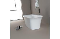 China 5 Years Warranty Rectangular Acrylic Soaking Tub With Center Drain Placement supplier