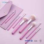 Purple Travel 9pcs Plastic Makeup Brushes With PU Pouch for sale