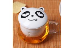 China Fancy Cartoon Glass Tea Tumbler With Infuser , Pyrex Glass Tea Travel Mug supplier
