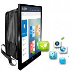 Vertical android wifi advertising player LCD signage walking billboard poster digital display backpack for sale