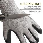 13 Gauge Polyester Polyurethane Palm Coated Gloves ANSI Level 5 Cut Resistant Gloves