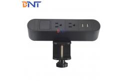 China Modern office power data connection box clamp on tabletop socket with double usb supplier