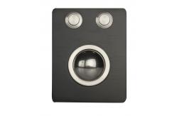 China Mini Compact Industrial Black Metal Trackball with 2 Robust mouse Buttons supplier