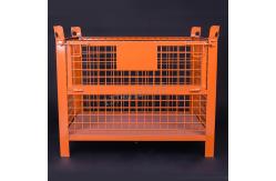China Lockable Folding 50*100mm 1000KG Capacity Steel Pallet Cages supplier