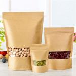 1oz 3.5×5.5inches Kraft Paper k Bag With Window Compostable for sale