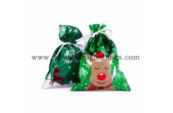 China Custom Printed Exquisite Plastic Drawstring Gift Bag For Halloween / Christmas Day supplier