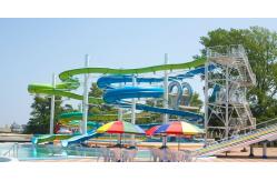 China OEM Commercial Swimming Pool Playground Fiberglass Water Slide Set supplier