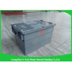 Customzied Plastic Moving Boxes For Warehouse , Attached Lid Totes for sale